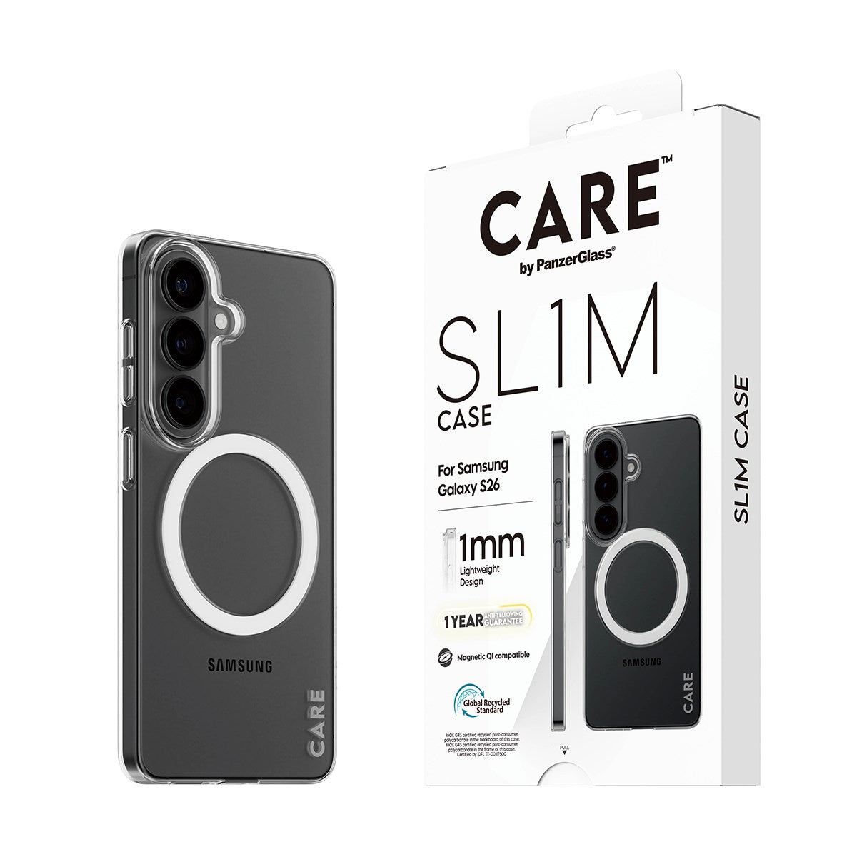CARE™ by PanzerGlass® SL1M Case Transparent w. Qi Samsung Galaxy S26